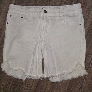 White jean shorts